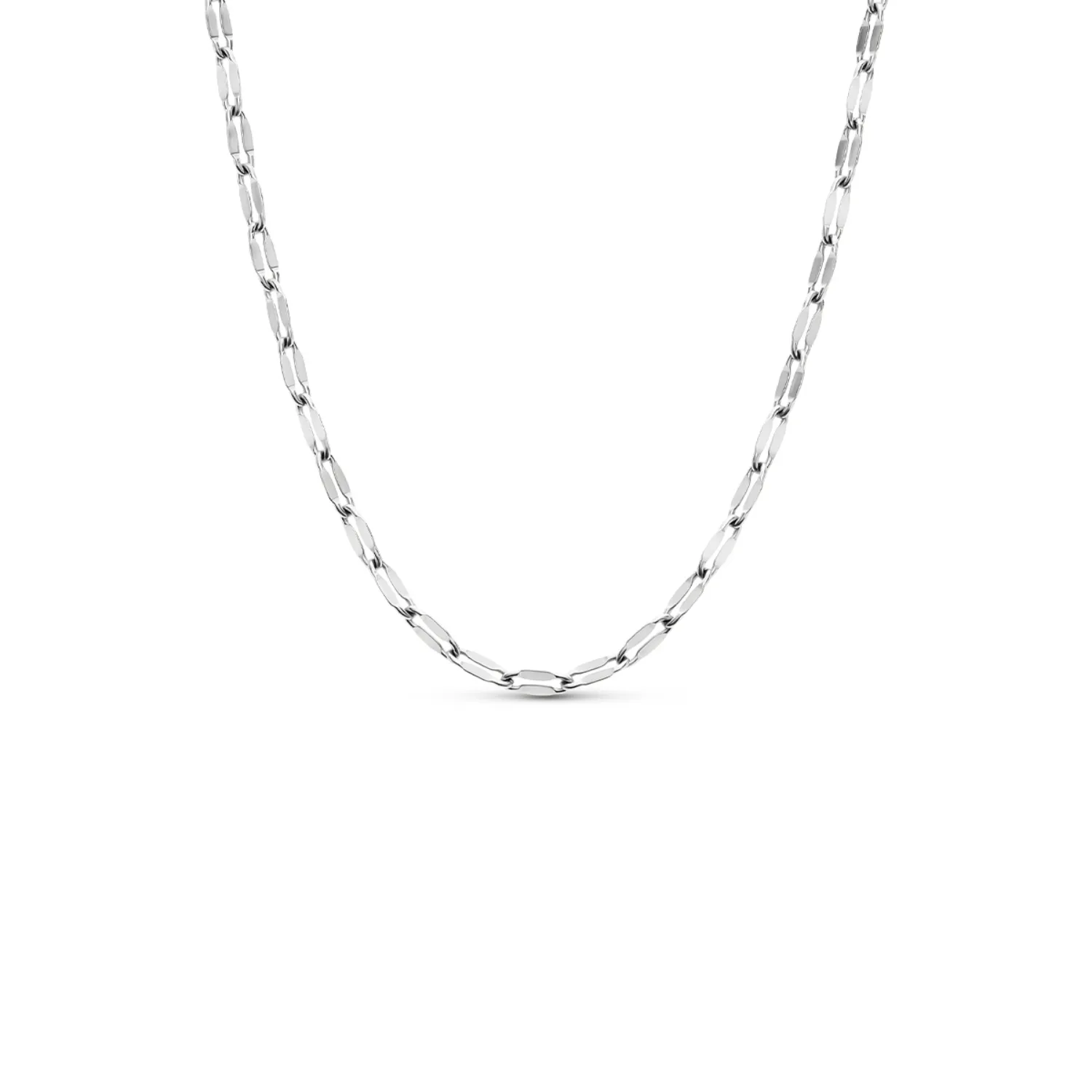Paperclip Diamond Cut Chain Necklace (Silver) sold by Abbott Lyon product image thumbnail 4