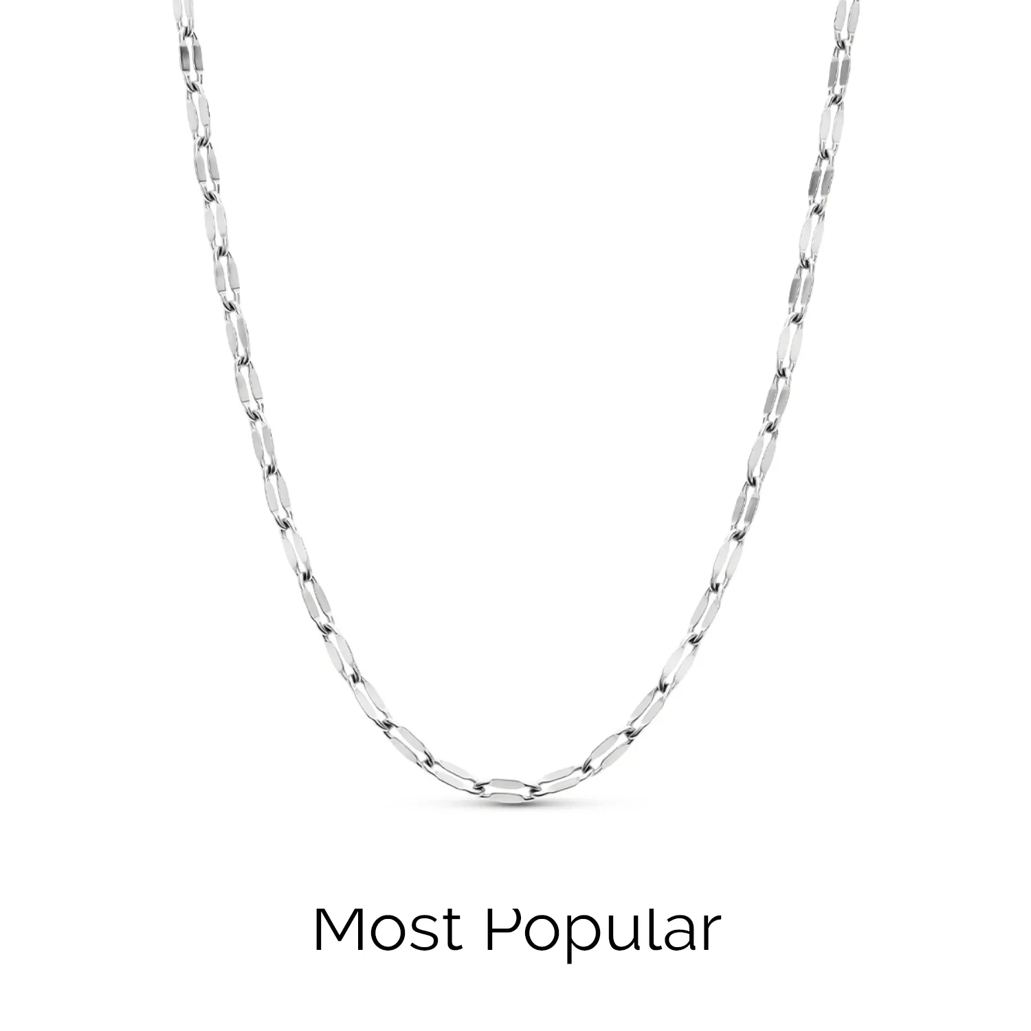 Paperclip Diamond Cut Chain Necklace (Silver) sold by Abbott Lyon product image thumbnail 3
