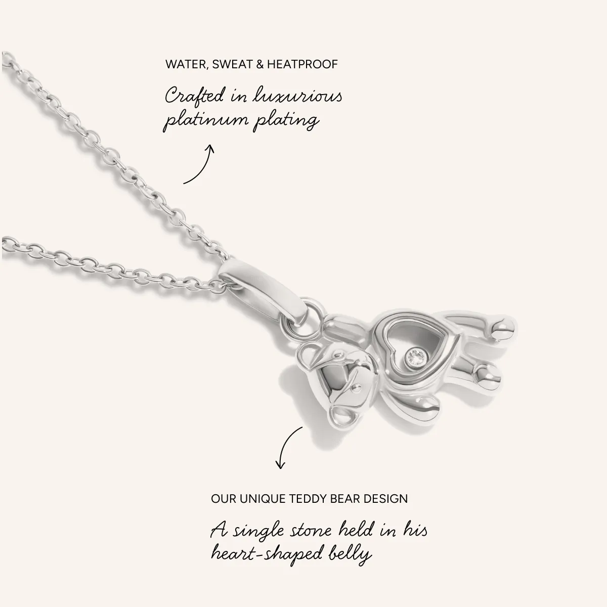 Floating Charm Bear Necklace (Silver) sold by Abbott Lyon product image thumbnail 2