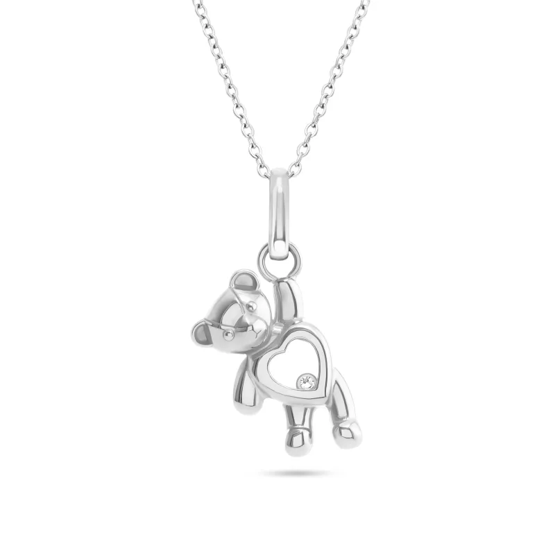 Floating Charm Bear Necklace (Silver) made by Abbott Lyon