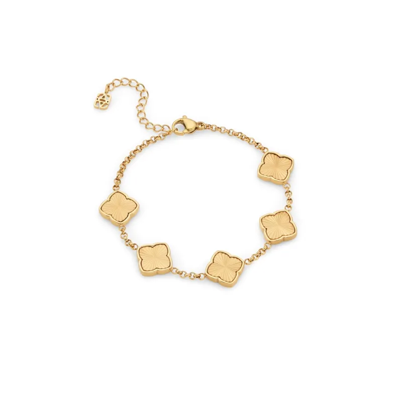 Textured Multi Clover Bracelet - Gold sold by Abbott Lyon