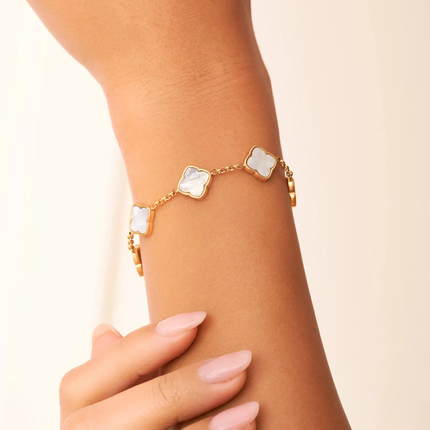 Multi Pearl Clover Bracelet - Gold sold by Abbott Lyon product image thumbnail 4