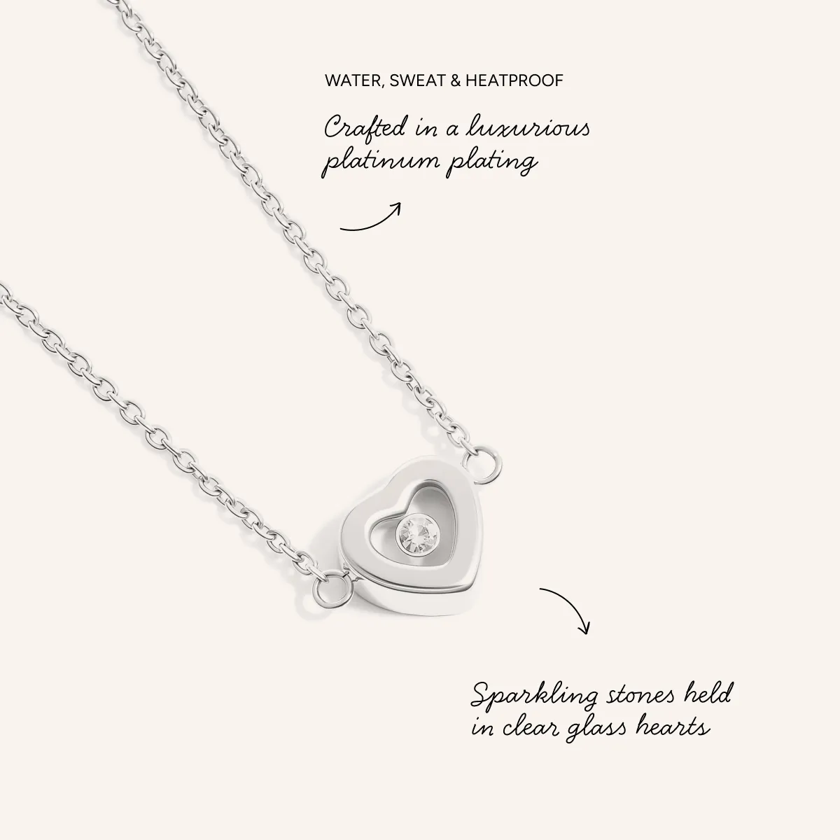 Floating Heart Necklace (Silver) sold by Abbott Lyon product image thumbnail 3