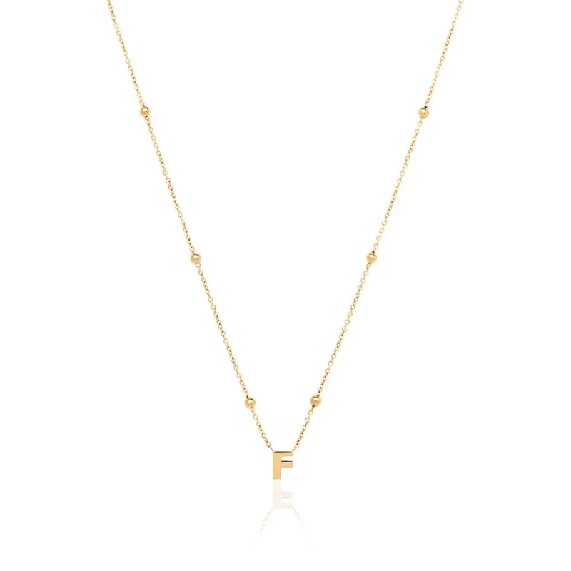 Made Mine Mini Letter Sphere Chain Necklace (Gold) made by Abbott Lyon