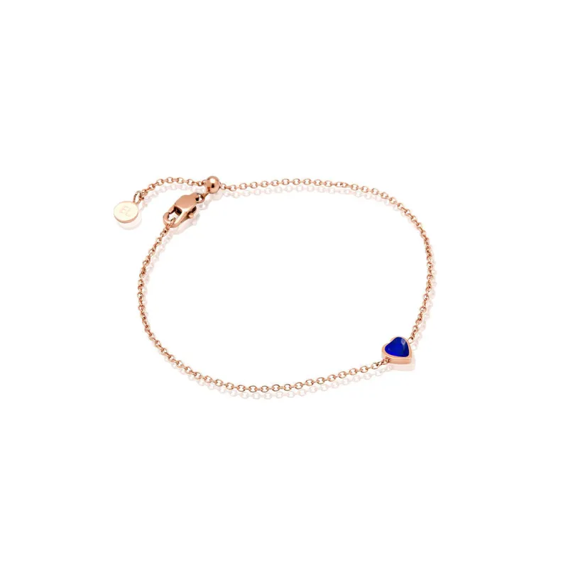 Made Mine Mini Heart Birthstone Bracelet (Rose Gold) sold by Abbott Lyon