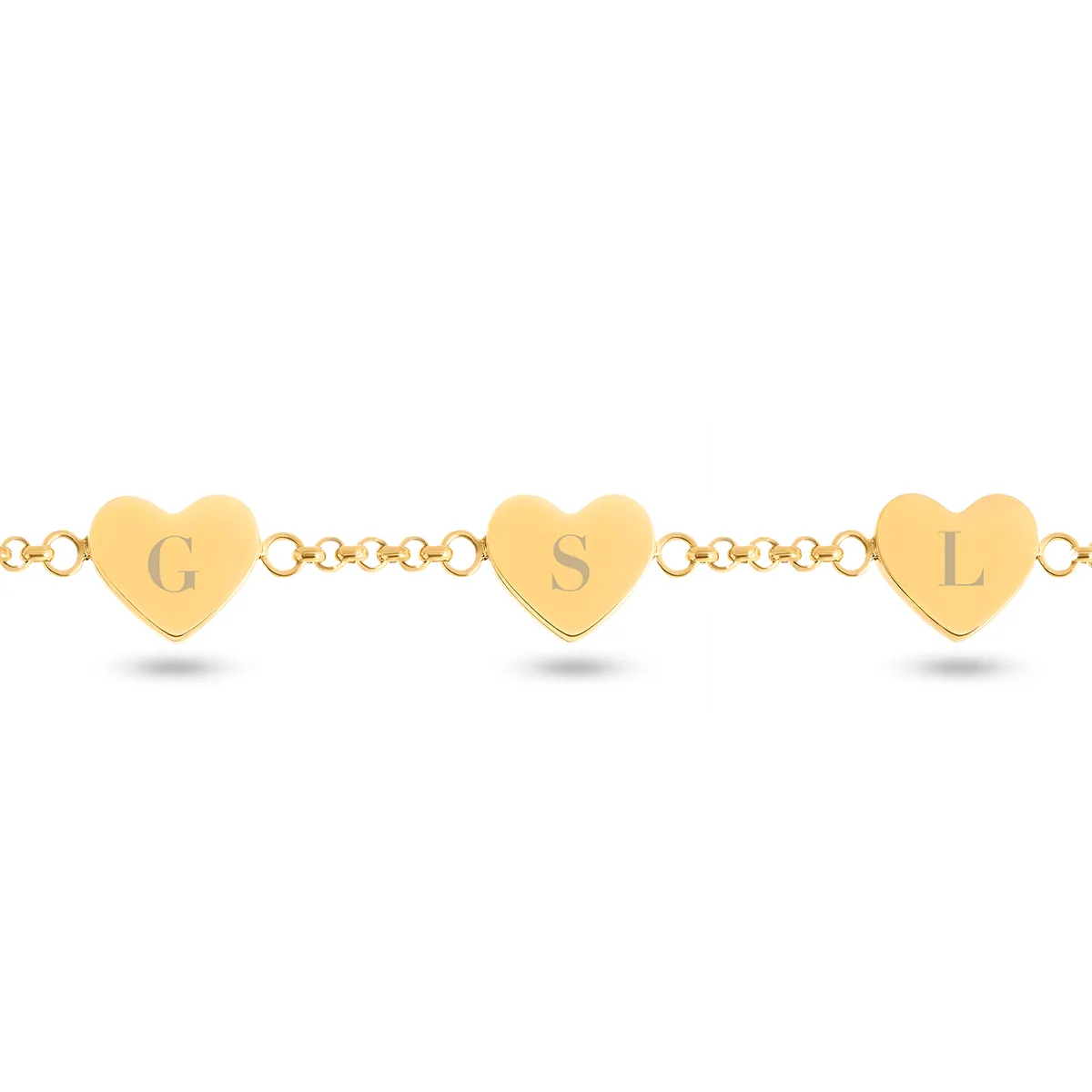 Chocolate Brown Multi Heart Bracelet (Gold) sold by Abbott Lyon product image thumbnail 2