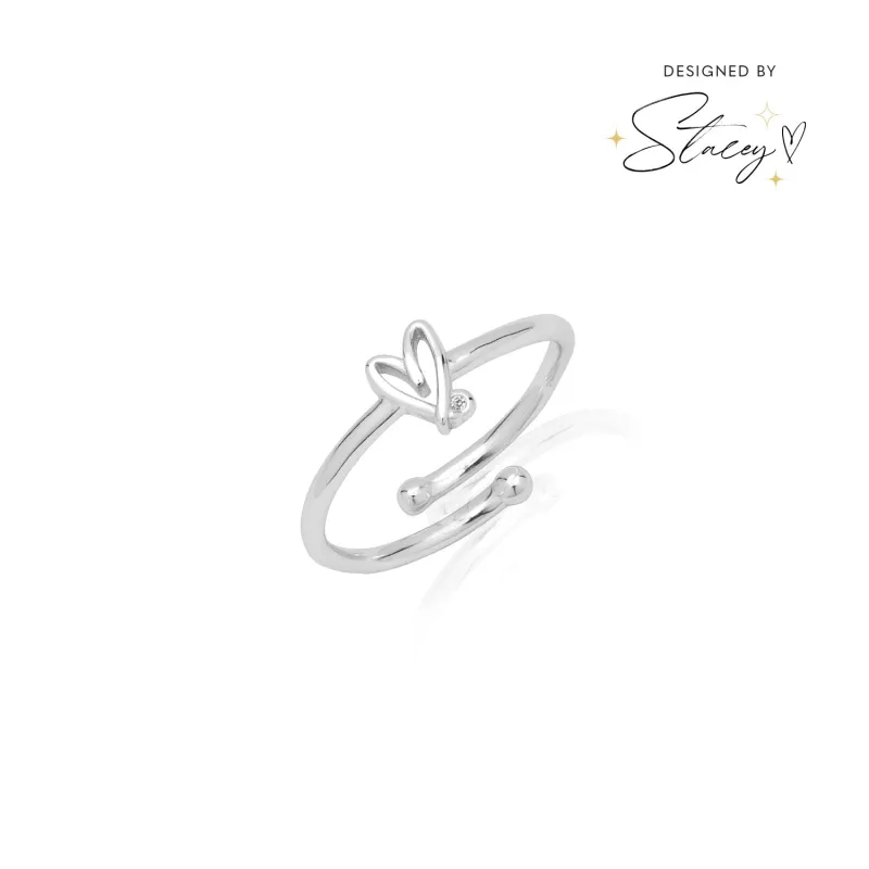 Stacey's Stories Doodle Heart Birthstone Ring (Silver) sold by Abbott Lyon