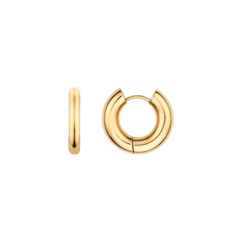 Small Chunky Huggie Hoop Earrings (Gold) sold by Abbott Lyon