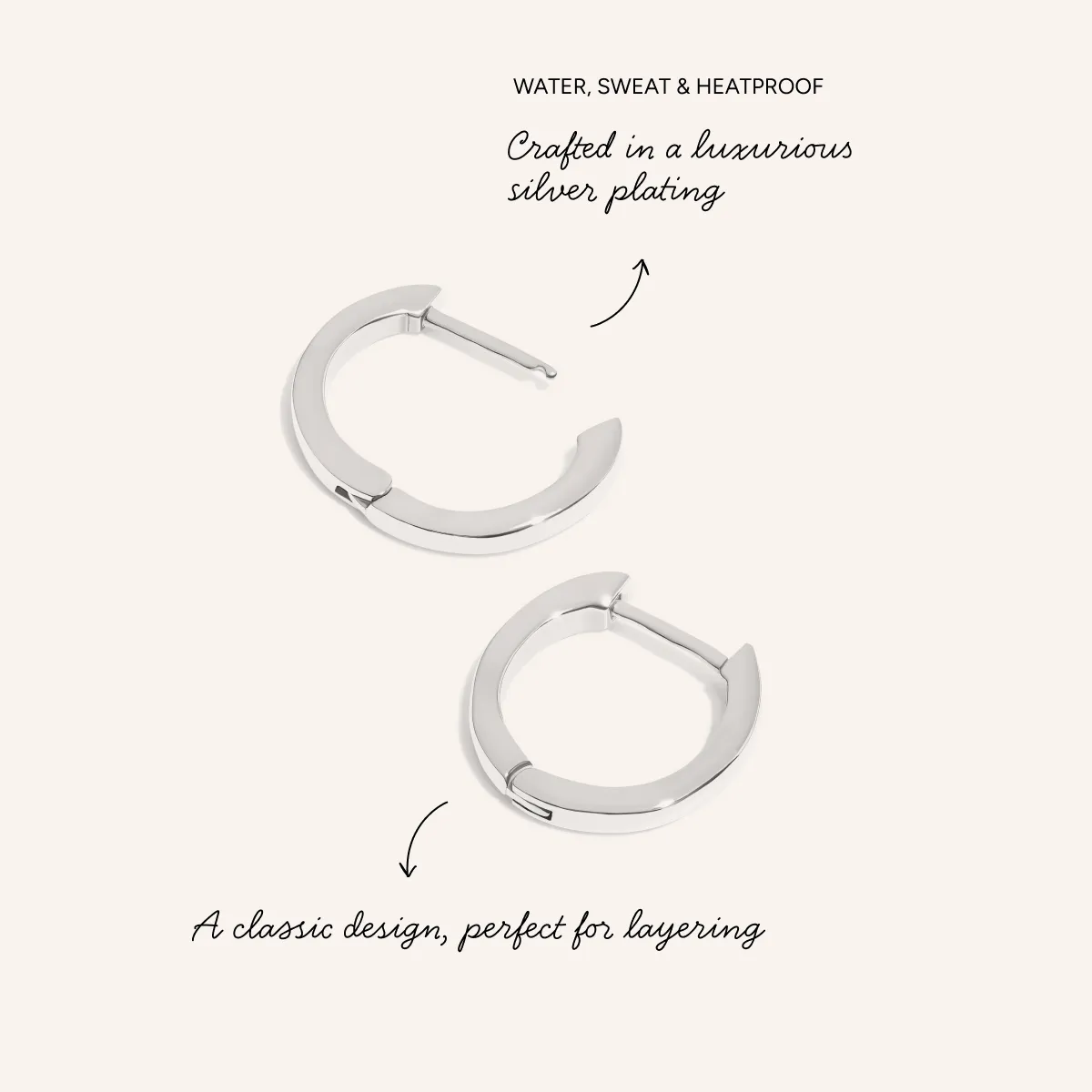 Foundation Huggie Hoops (Silver) sold by Abbott Lyon product image thumbnail 3