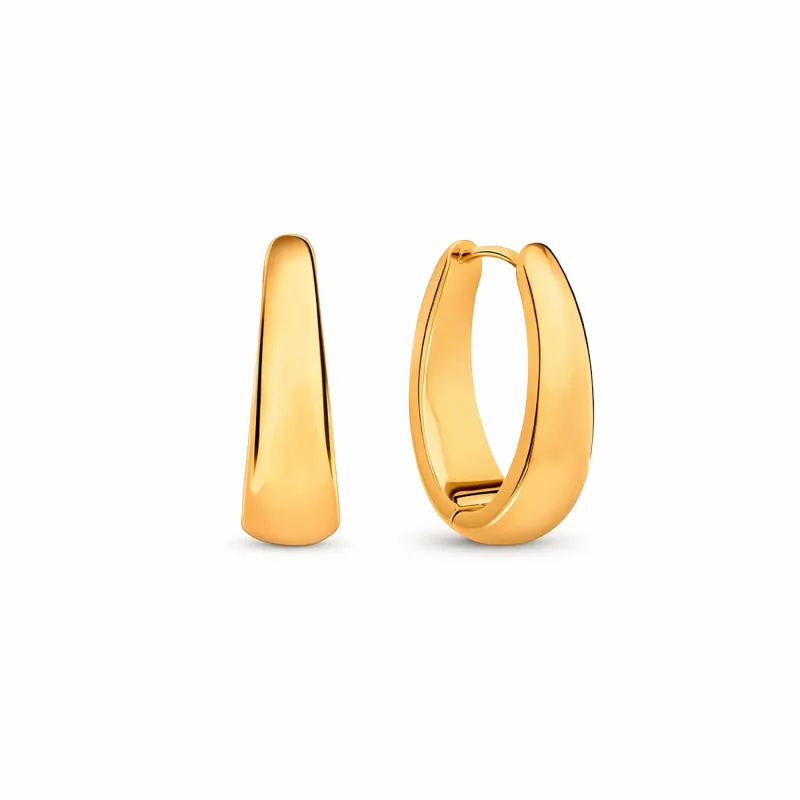 Oval Hoop Earrings (Gold) sold by Abbott Lyon