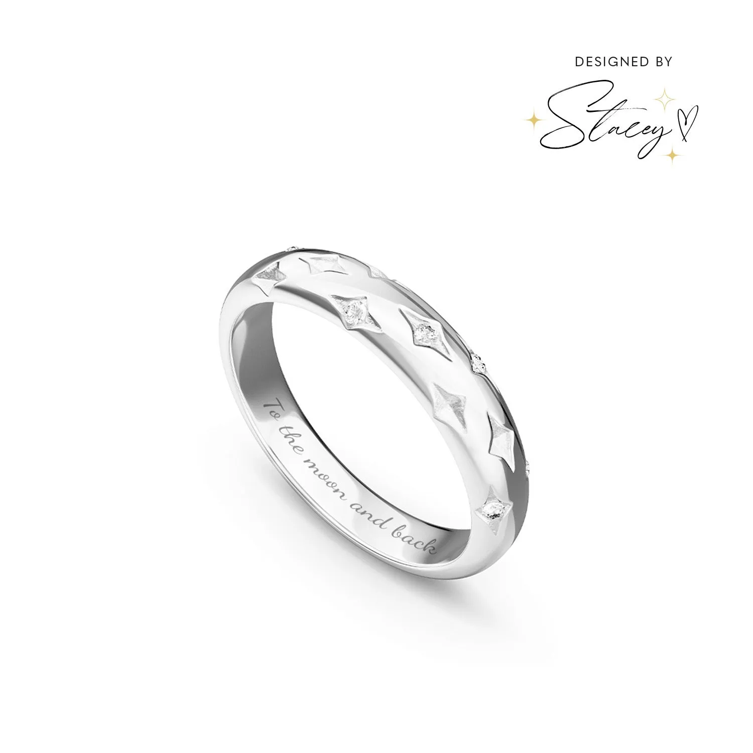 Moon and Back Ring (Silver) sold by Abbott Lyon