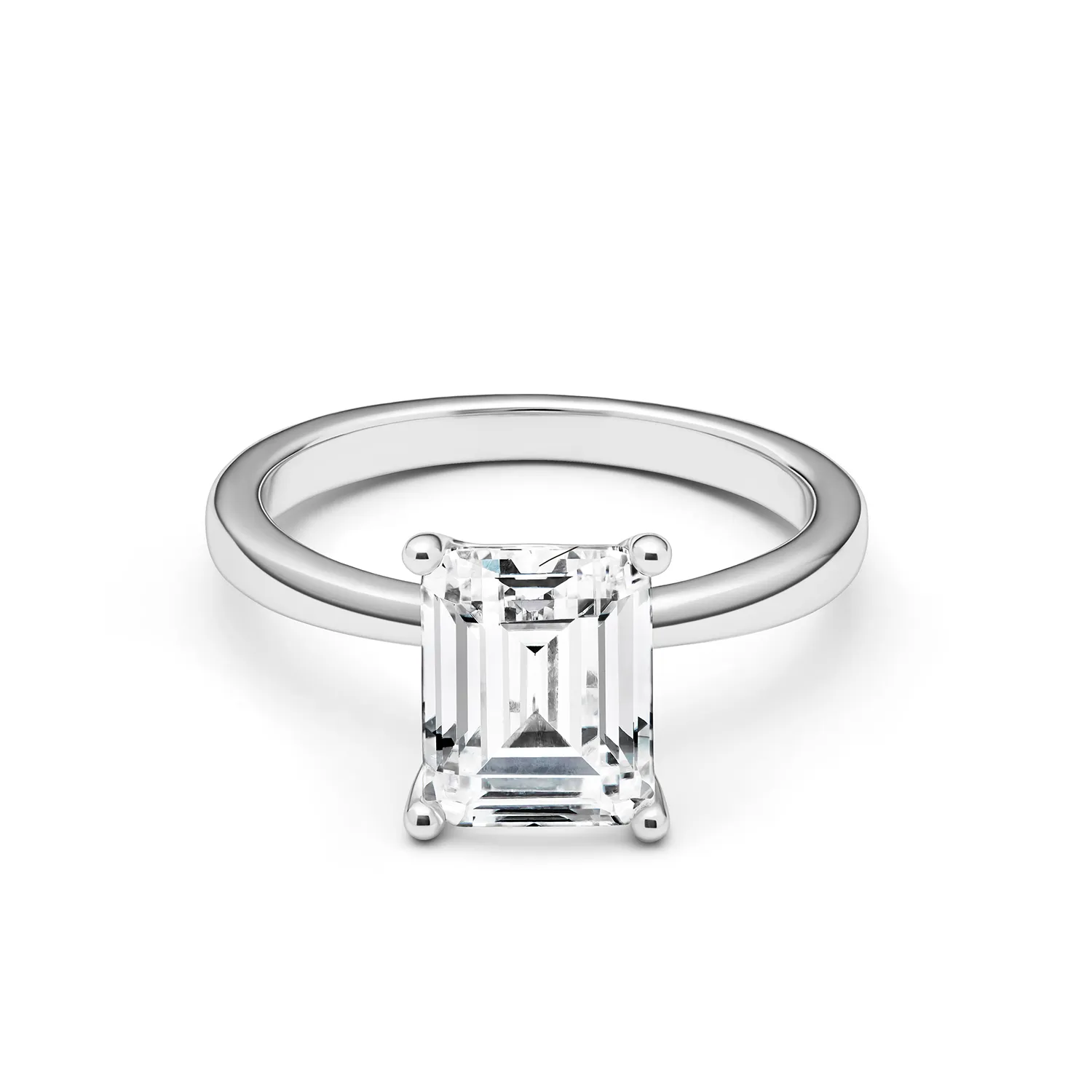 Emerald Cut Solitaire Ring 2ct (Silver) sold by Abbott Lyon product image thumbnail 2