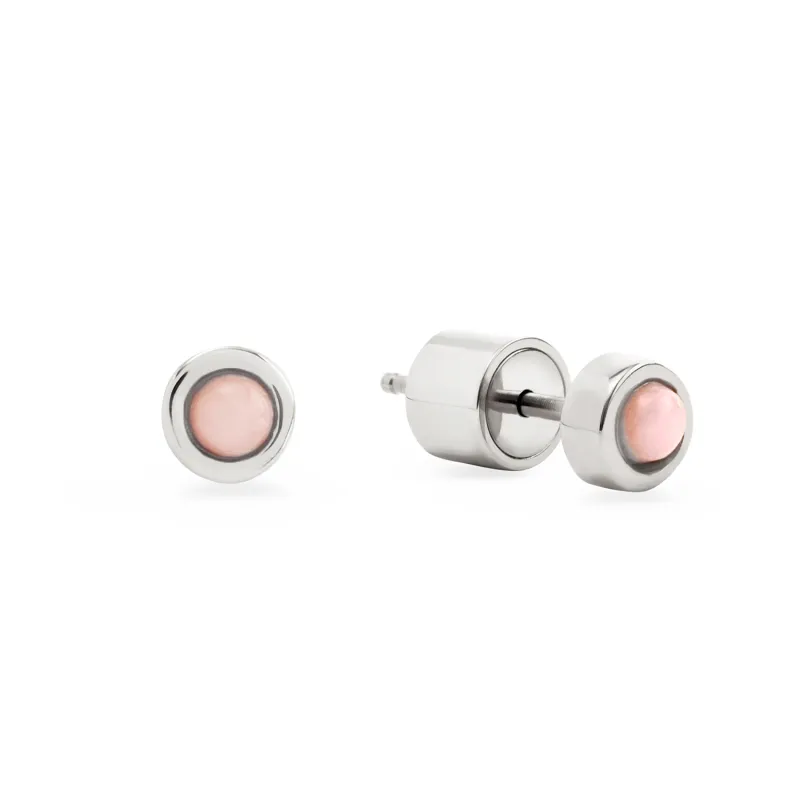 Pale Pink Opal Stud Earrings (Silver) sold by Abbott Lyon