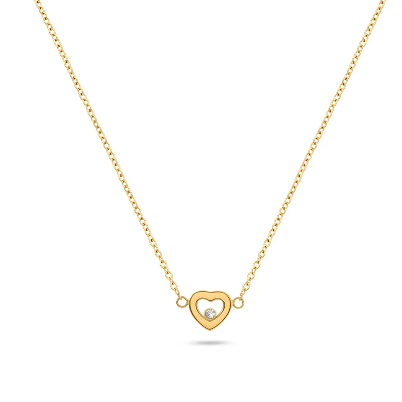 Floating Heart Necklace (Gold) sold by Abbott Lyon