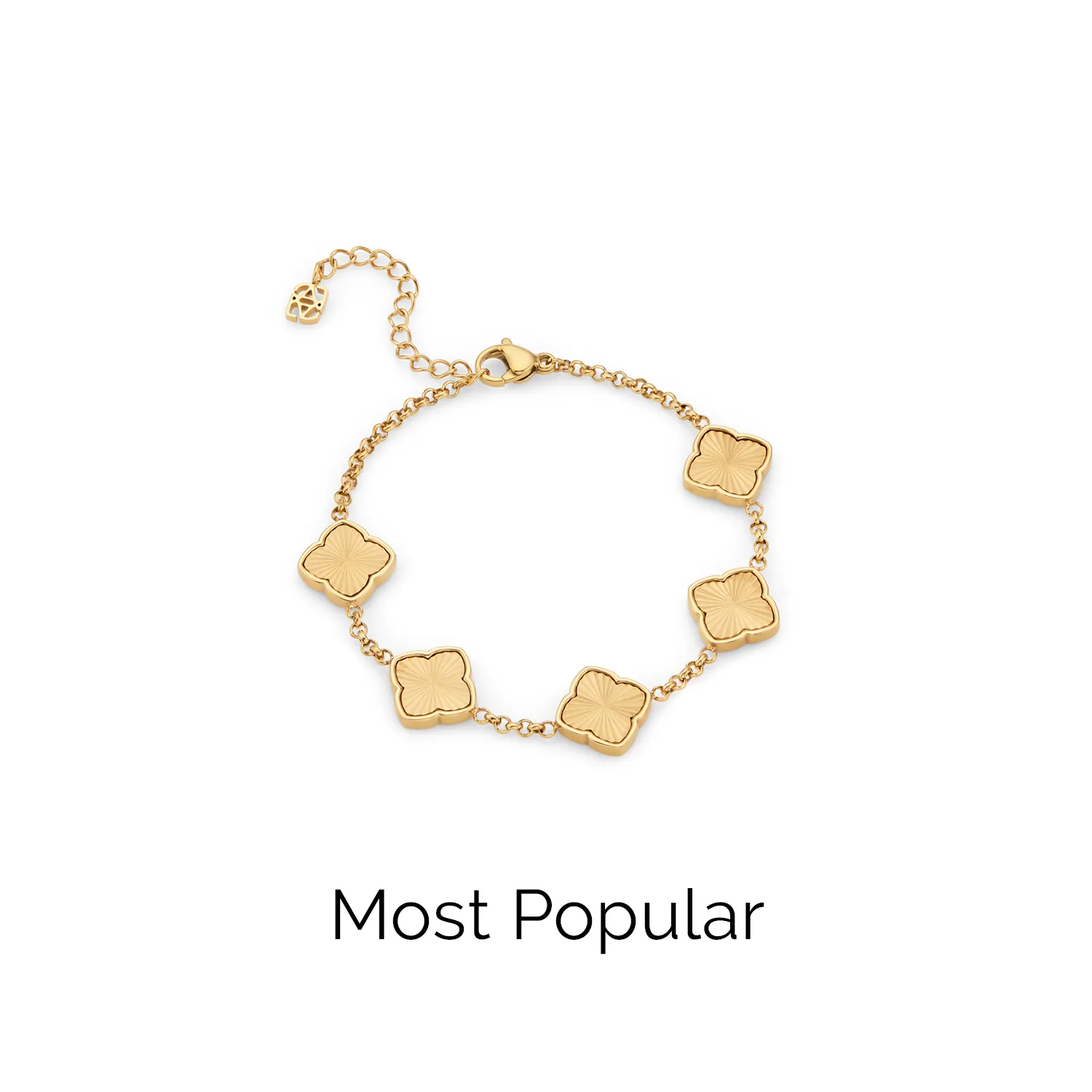 Textured Multi Clover Bracelet - Gold sold by Abbott Lyon product image thumbnail 5