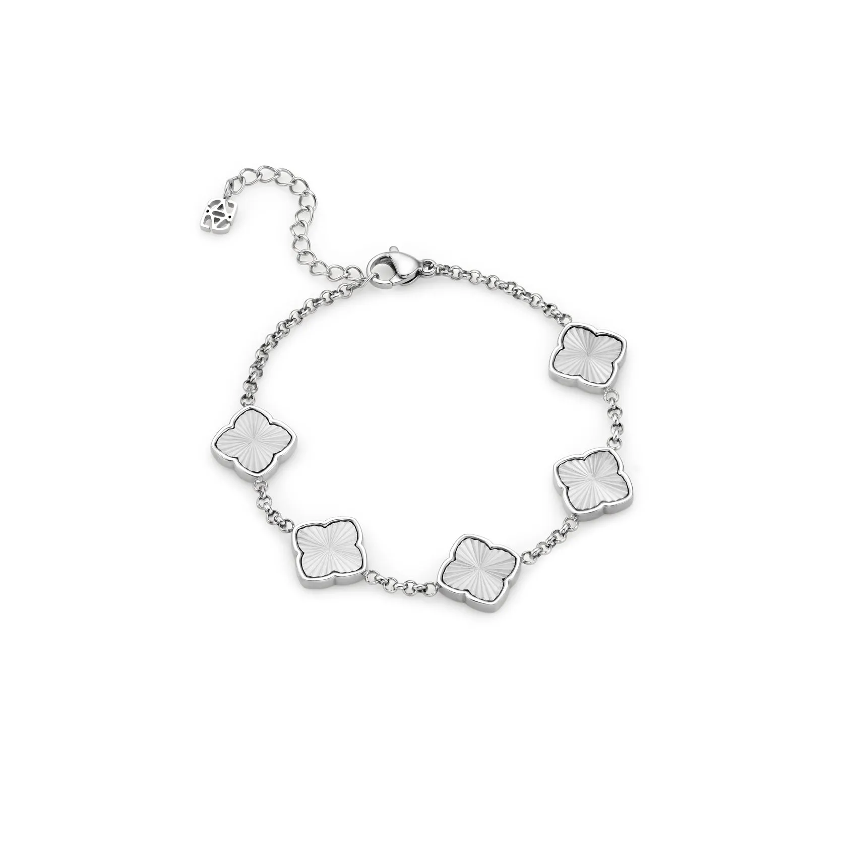 Textured Multi Clover Bracelet - Silver sold by Abbott Lyon
