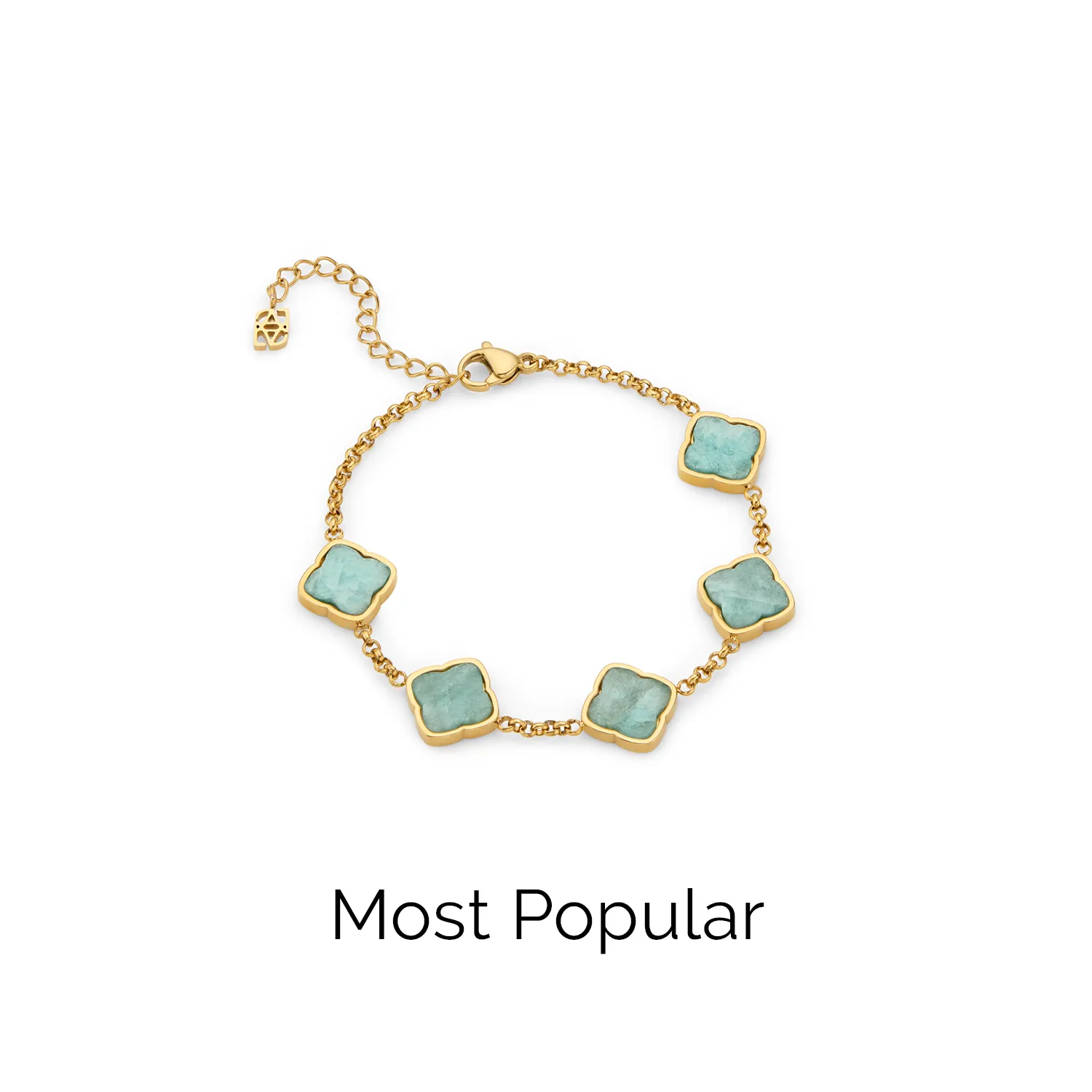 Amazonite Multi Clover Bracelet - Gold sold by Abbott Lyon product image thumbnail 4