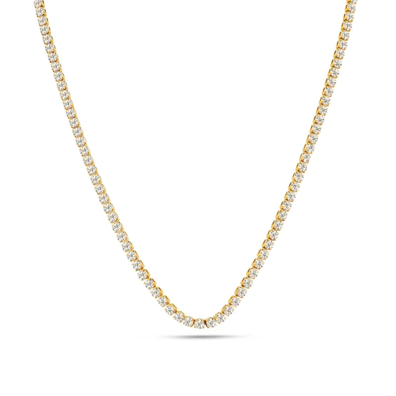 Fine Tennis Chain Necklace (Gold) sold by Abbott Lyon
