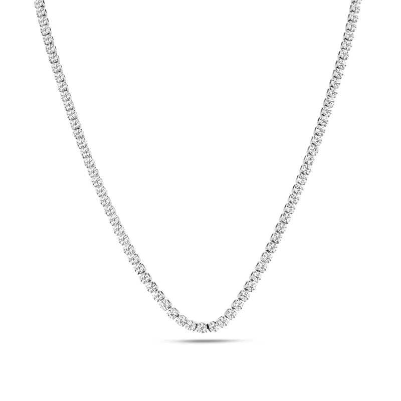 Fine Tennis Chain Necklace (Silver) sold by Abbott Lyon