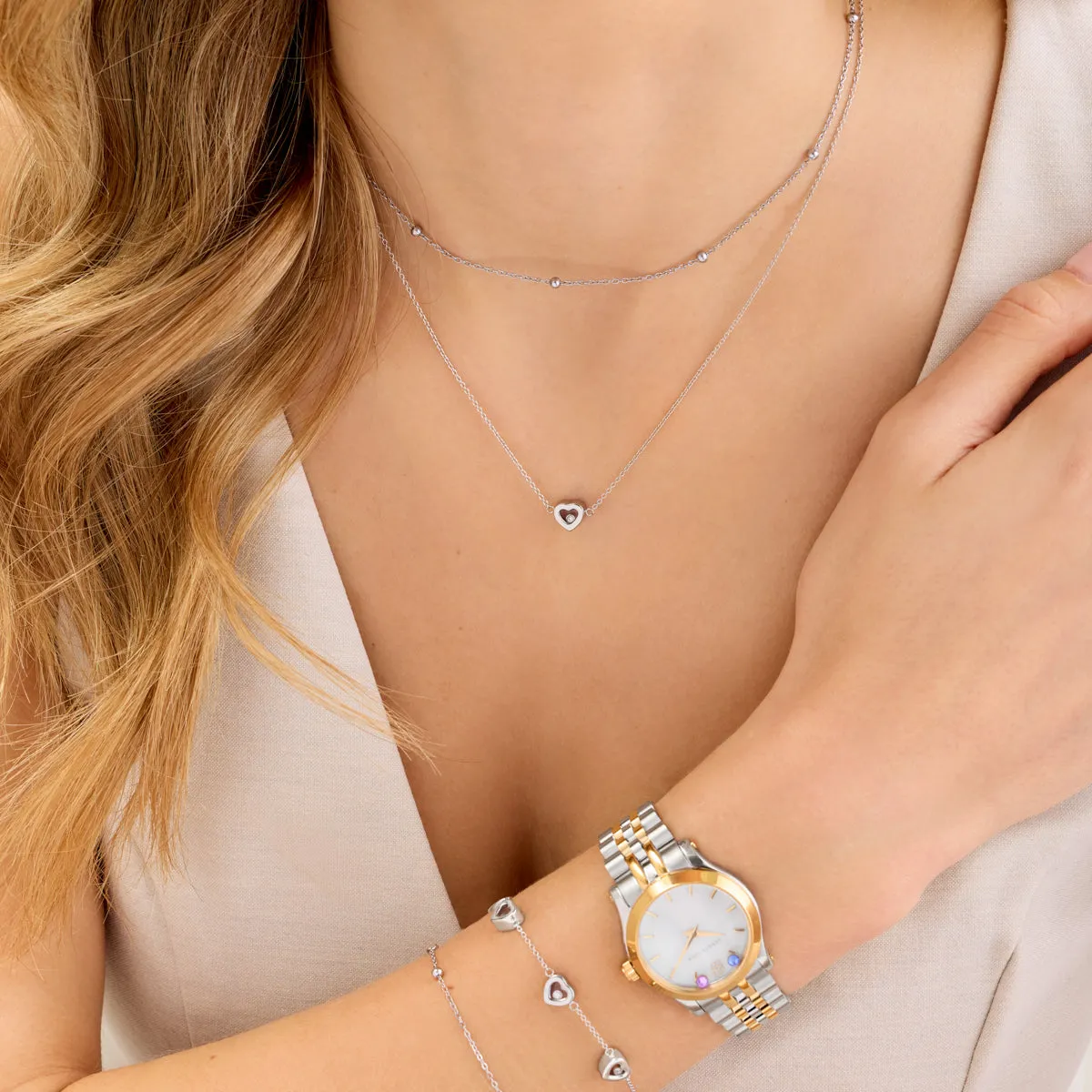 Floating Crystal Heart Necklace (Silver) sold by Abbott Lyon product image thumbnail 4