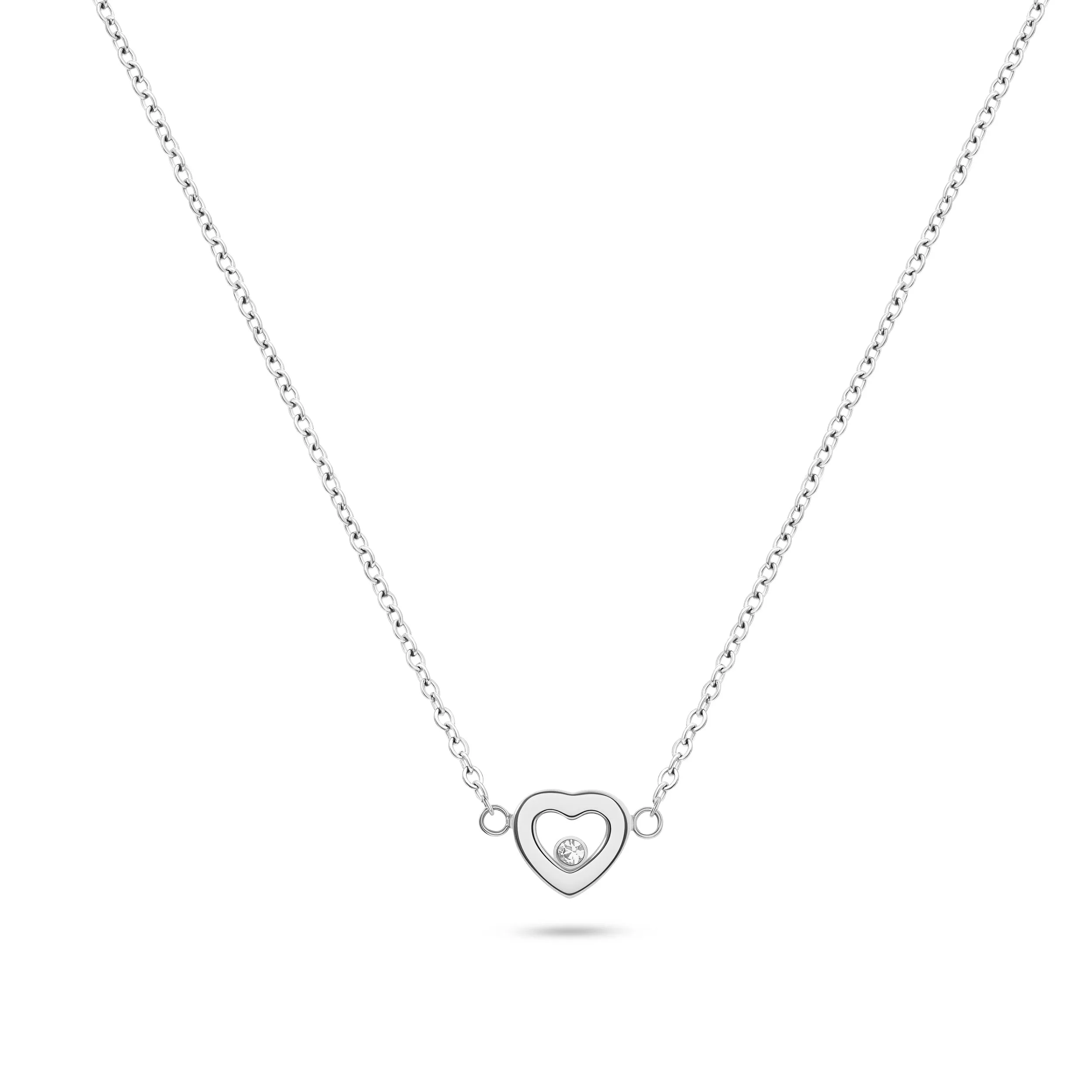Floating Crystal Heart Necklace (Silver) sold by Abbott Lyon