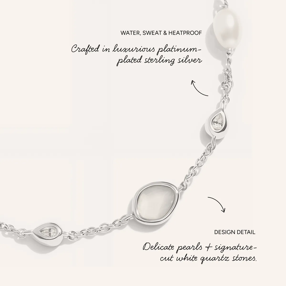 Modern Elegance Quartz & Pearl Bracelet & Earring Set (Silver) sold by Abbott Lyon product image thumbnail 3