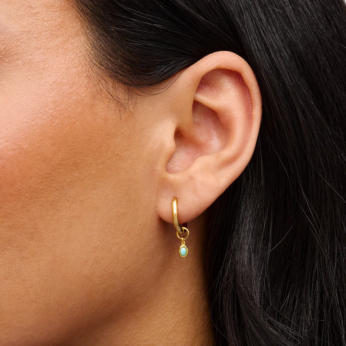 Fine Molten Huggie Earrings (Gold) - Amazonite - Worth £65 sold by Abbott Lyon product image thumbnail 2