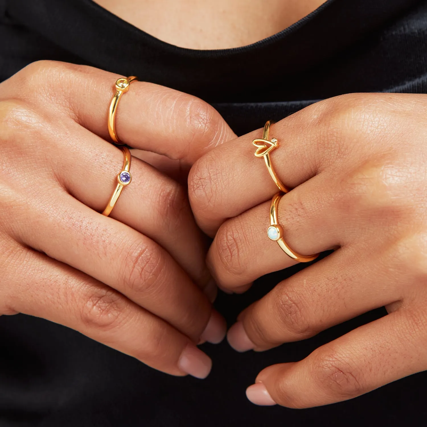 Stories Doodle Heart Earrings & Ring Set (Gold) sold by Abbott Lyon product image thumbnail 3