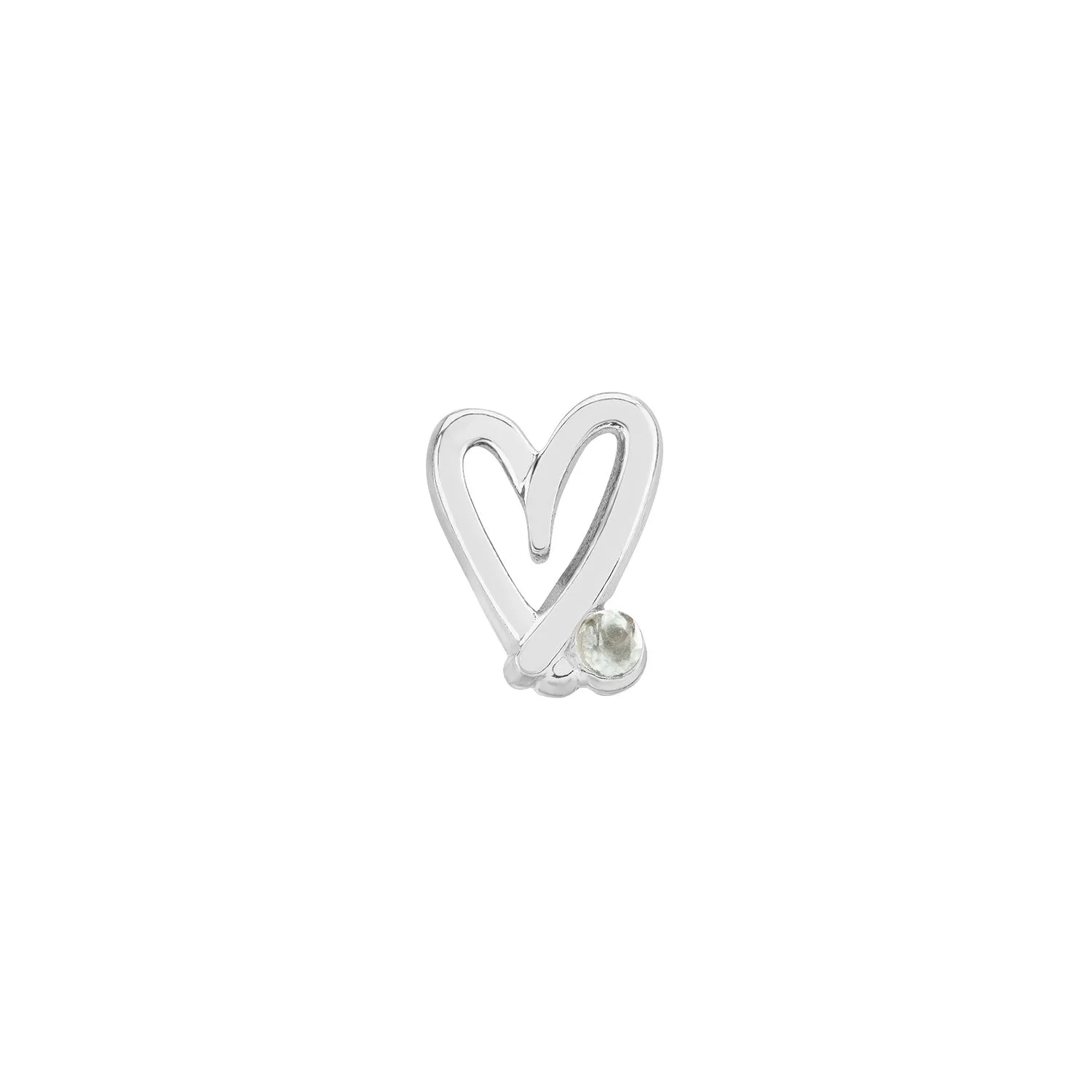 Stories Doodle Heart Crystal Stud Earrings (Silver) sold by Abbott Lyon product image thumbnail 4