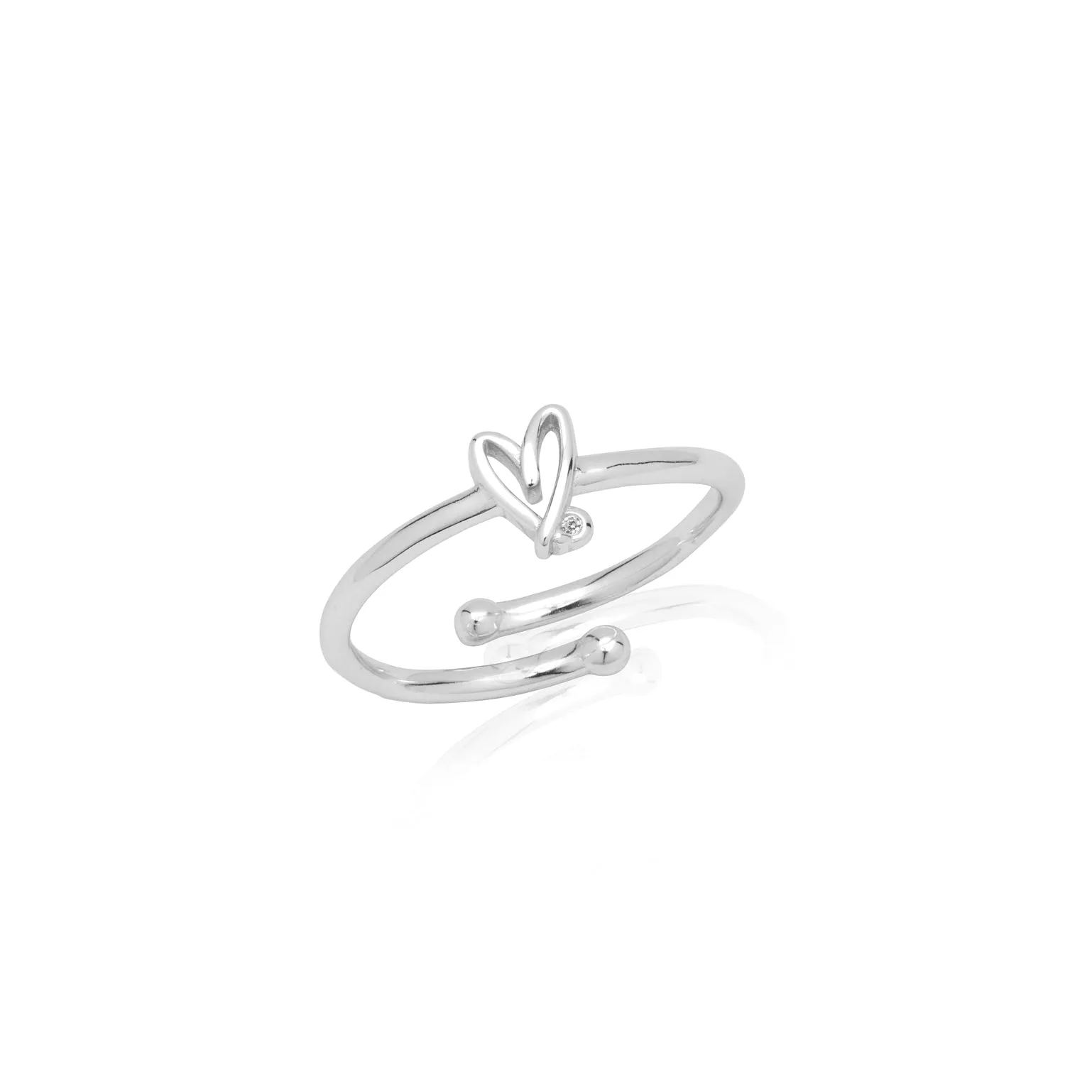 Stories Doodle Heart Crystal Ring (Silver) sold by Abbott Lyon