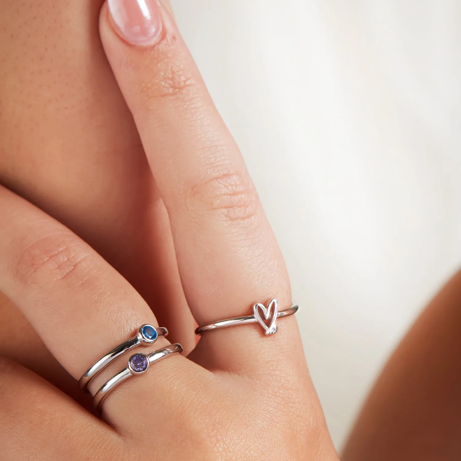 Stories Doodle Heart Earrings & Ring Set (Silver) sold by Abbott Lyon product image thumbnail 2