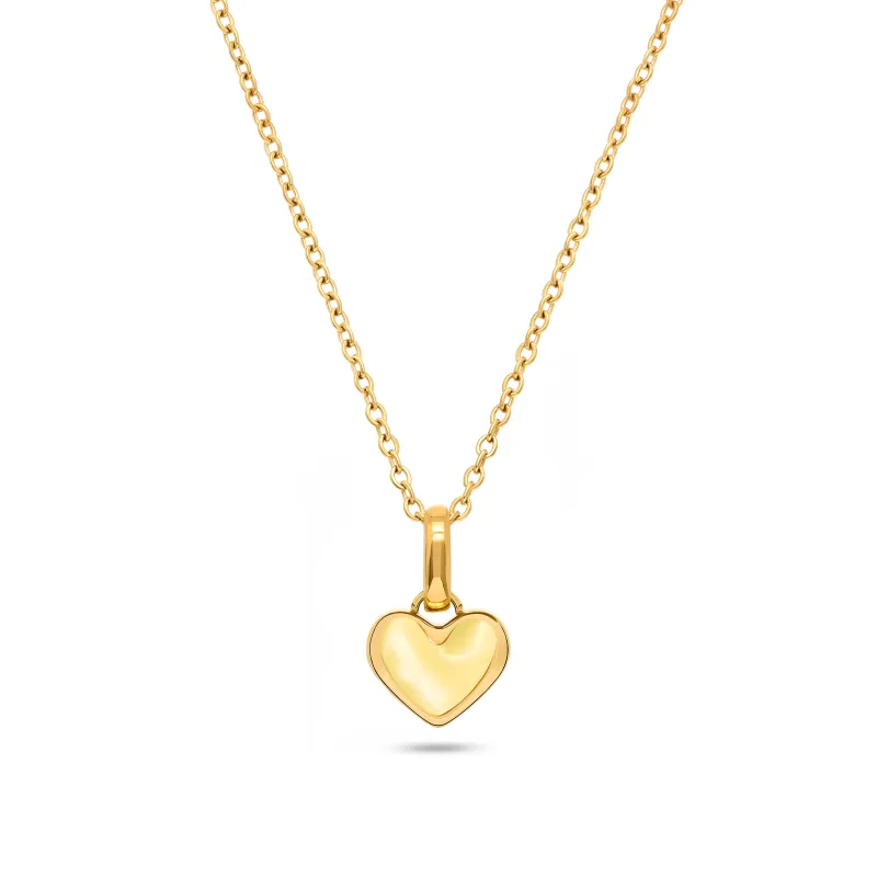 Butter Yellow Quartz Heart Necklace (Gold) made by Abbott Lyon