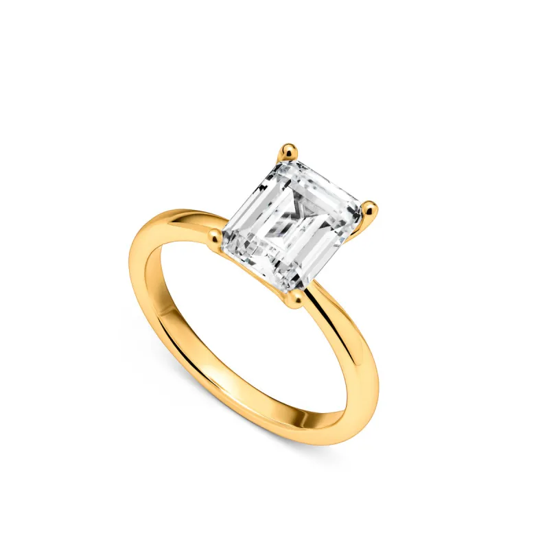 Emerald Cut Solitaire Ring 2ct (Gold) made by Abbott Lyon