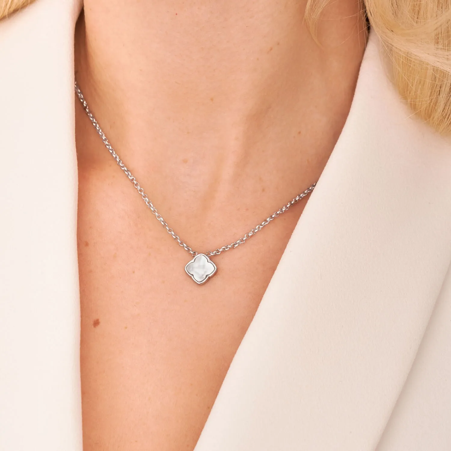 Pearl Clover Fixed Necklace (Silver) sold by Abbott Lyon product image thumbnail 3