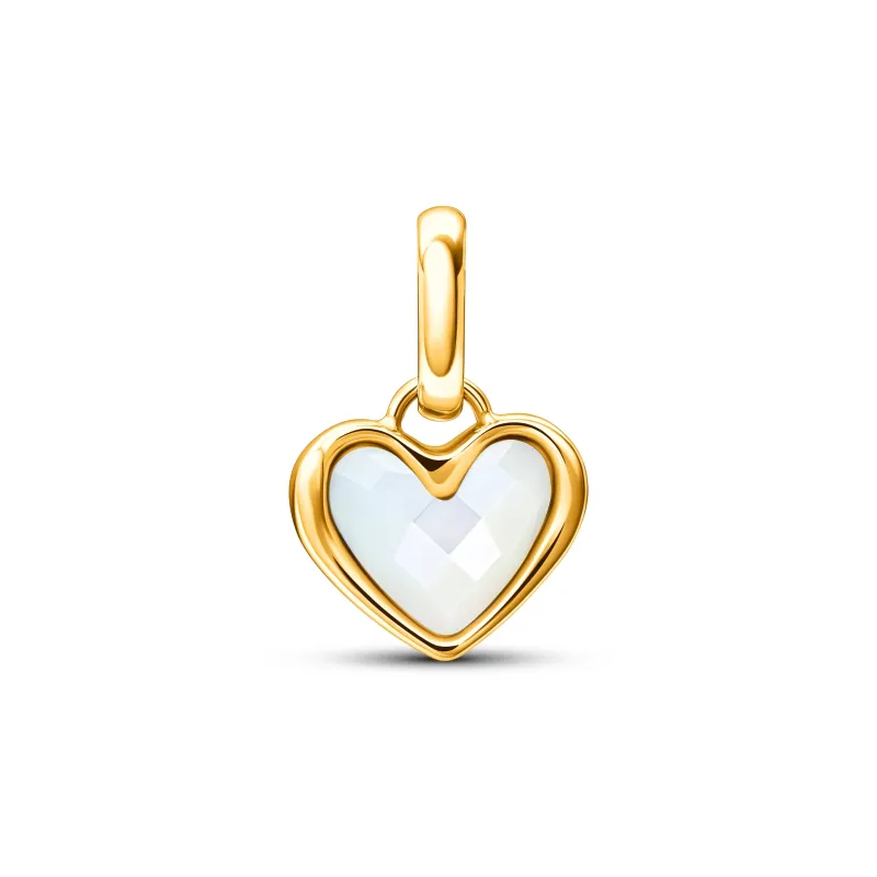 White Quartz Heart Pendant (Gold) made by Abbott Lyon
