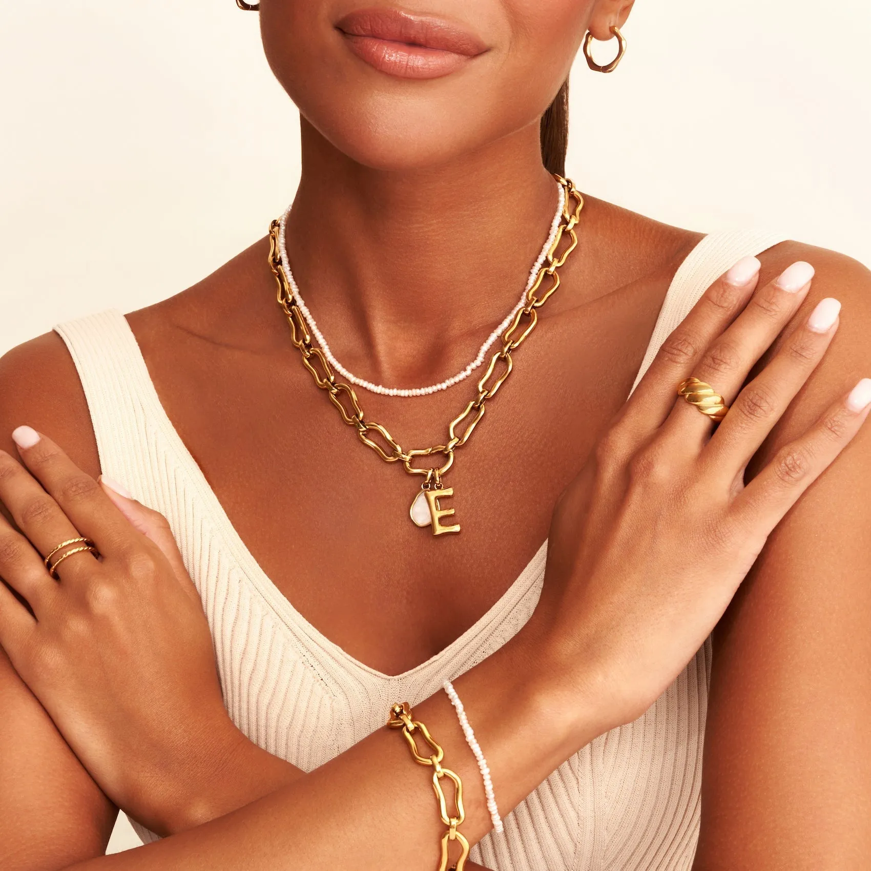 Molten Initial Pendant (Gold) sold by Abbott Lyon product image thumbnail 3