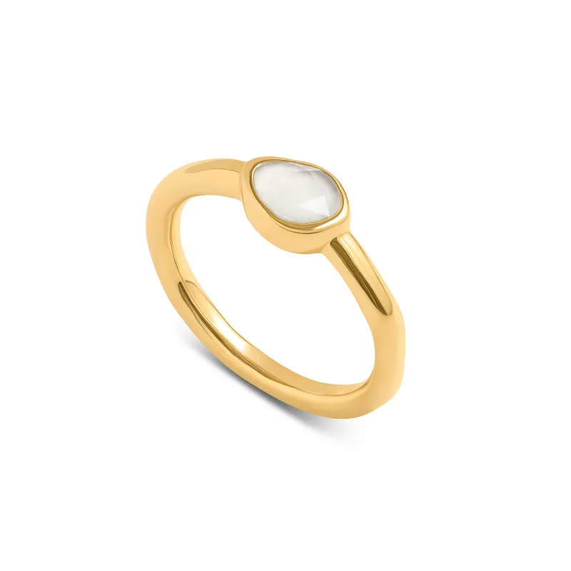 Signature Cut White Quartz Ring (Gold) made by Abbott Lyon