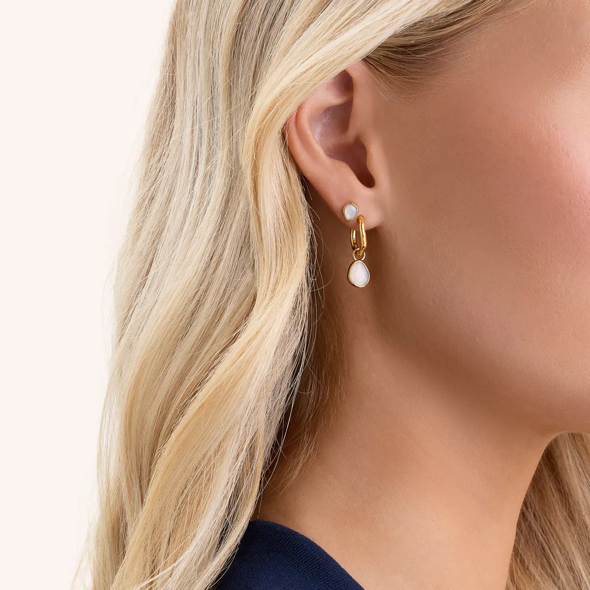 Signature Cut White Quartz Stud Earrings (Gold) sold by Abbott Lyon product image thumbnail 4