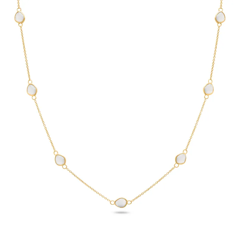 Signature Cut Multi White Quartz Necklace (Gold) made by Abbott Lyon