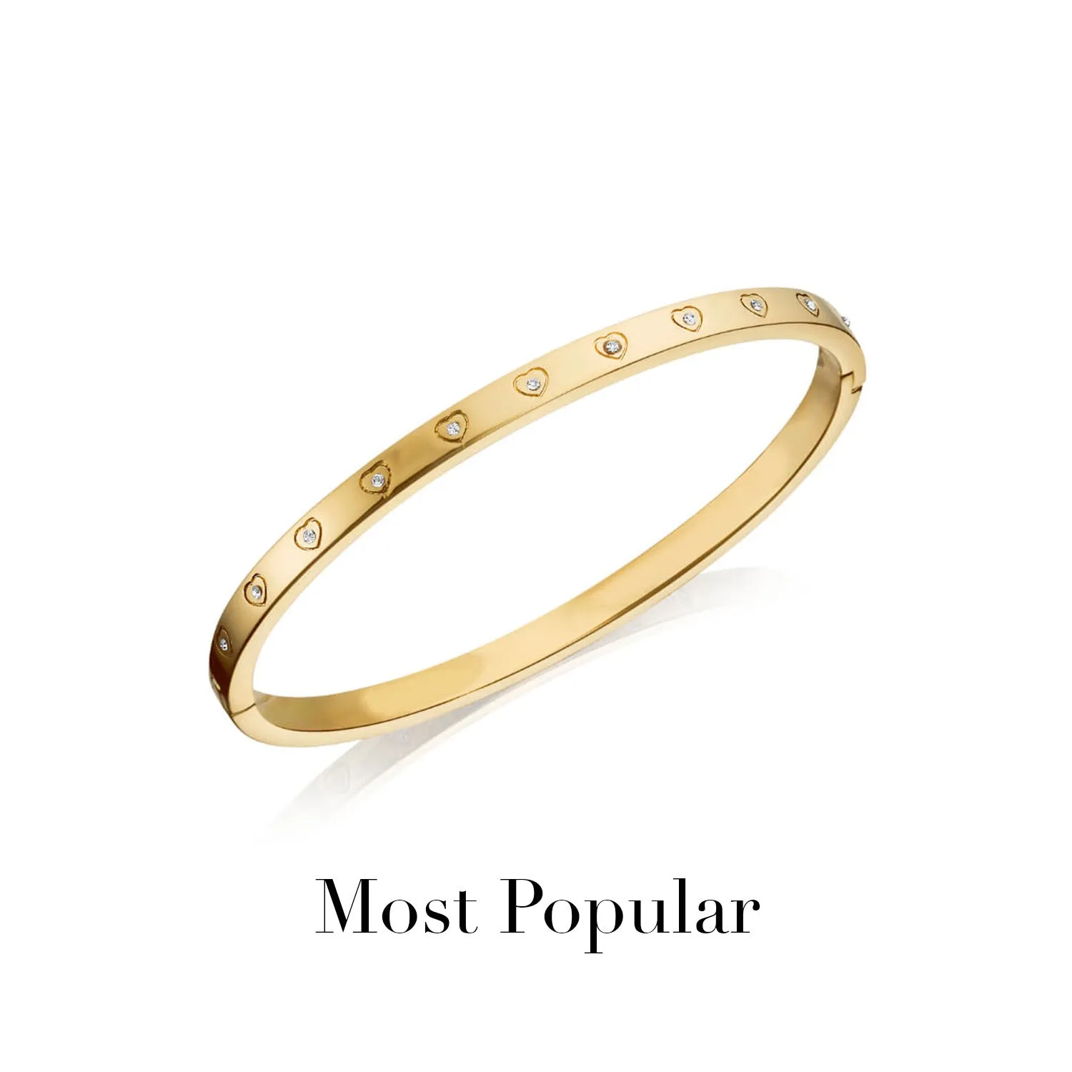 Crystal Heart Bangle (Gold) sold by Abbott Lyon product image thumbnail 3