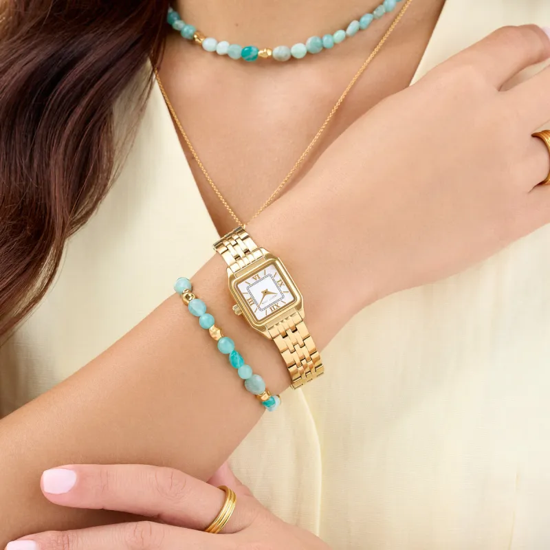 Amazonite & Gold Beaded Set (Gold) made by Abbott Lyon