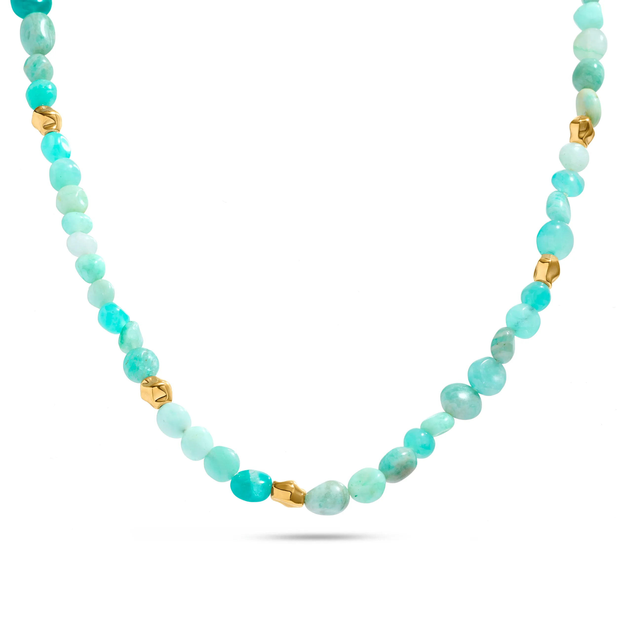 Amazonite & Gold Beaded Necklace (Gold) sold by Abbott Lyon