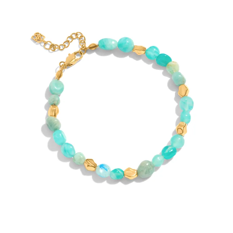 Amazonite & Gold Beaded Bracelet (Gold) made by Abbott Lyon