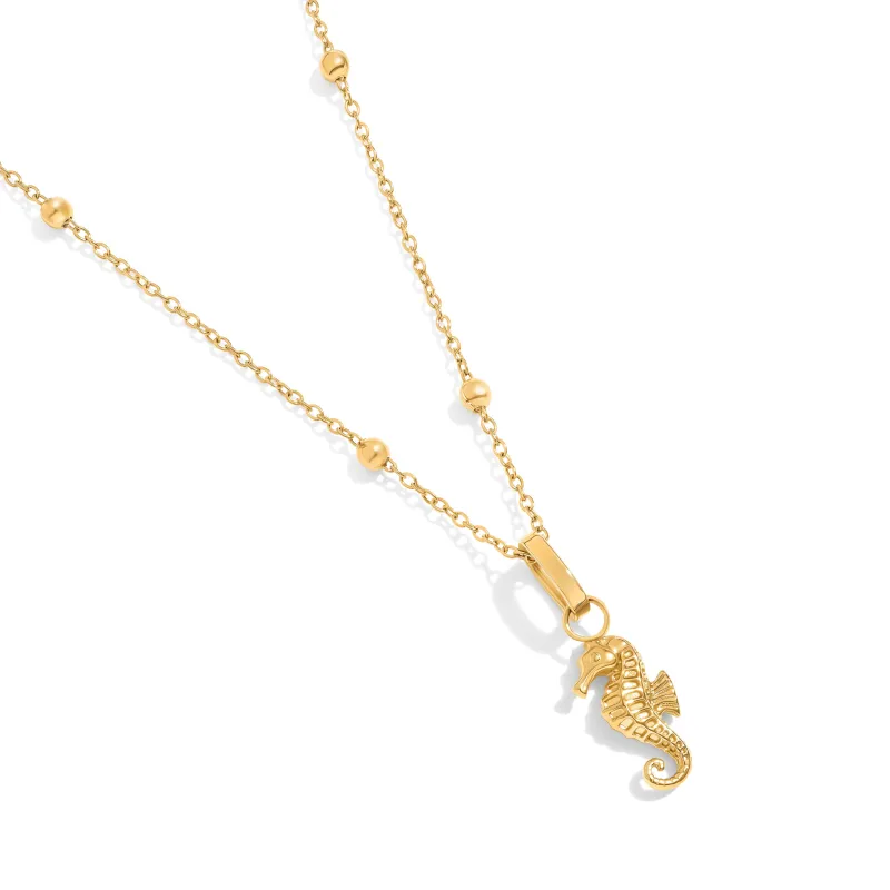 Ocean Charms Seahorse Necklace (Gold) made by Abbott Lyon