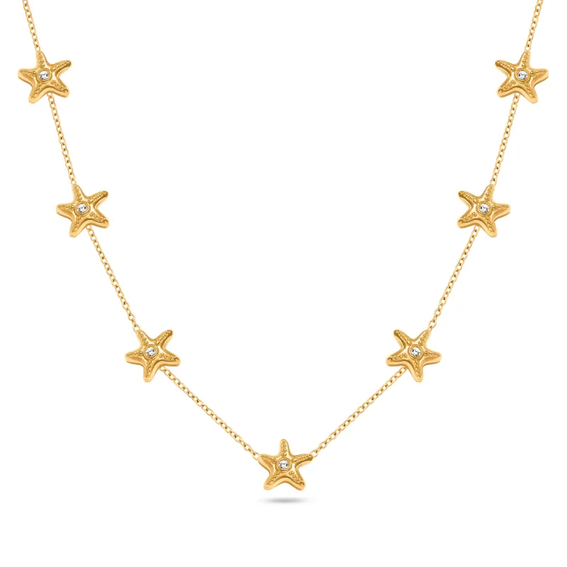 Multi Starfish Necklace (Gold) made by Abbott Lyon