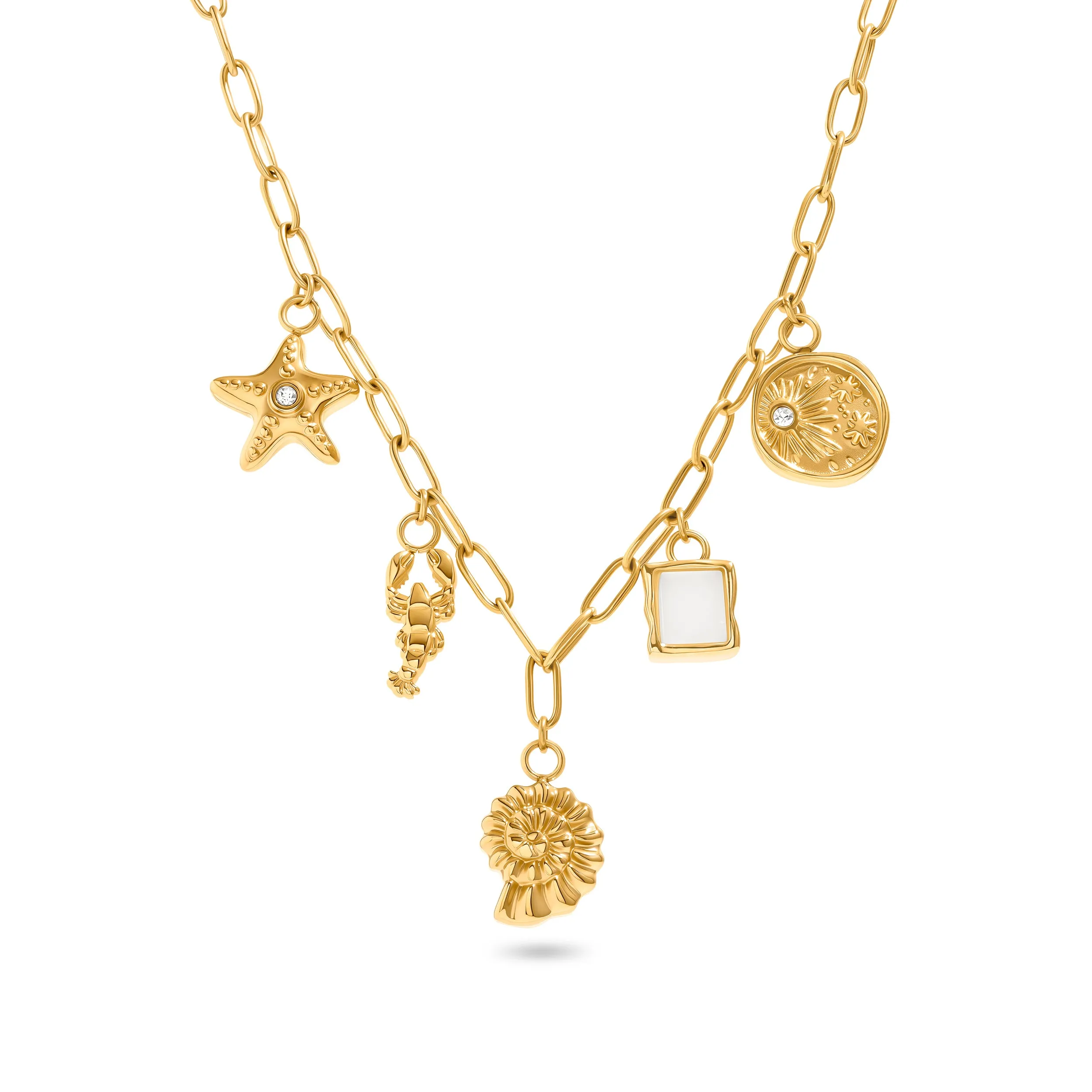 Ocean Charms Necklace (Gold) sold by Abbott Lyon