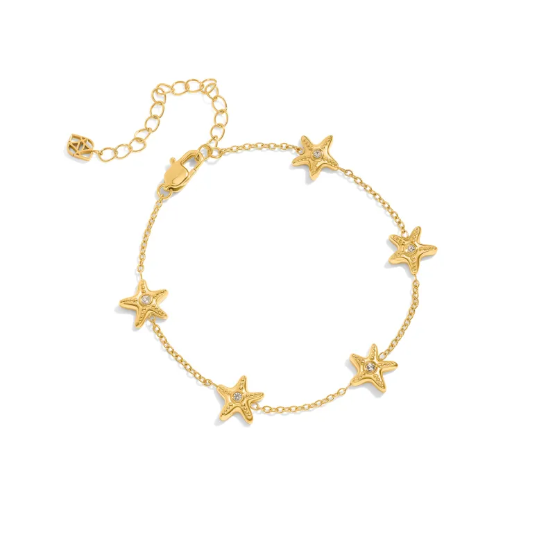 Multi Starfish Bracelet (Gold) made by Abbott Lyon