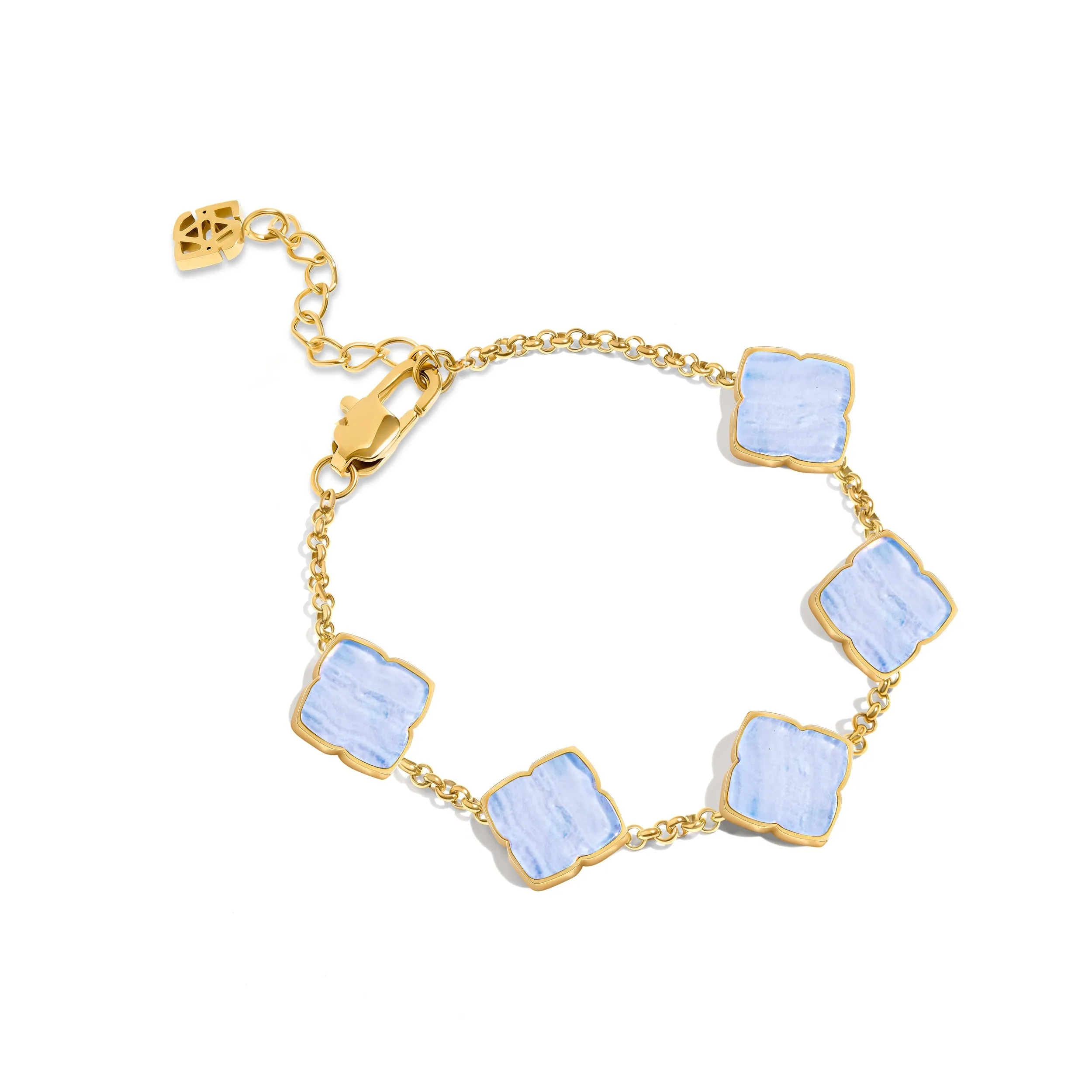 Blue Lace Agate Clover Bracelet (Gold) sold by Abbott Lyon product image thumbnail 2
