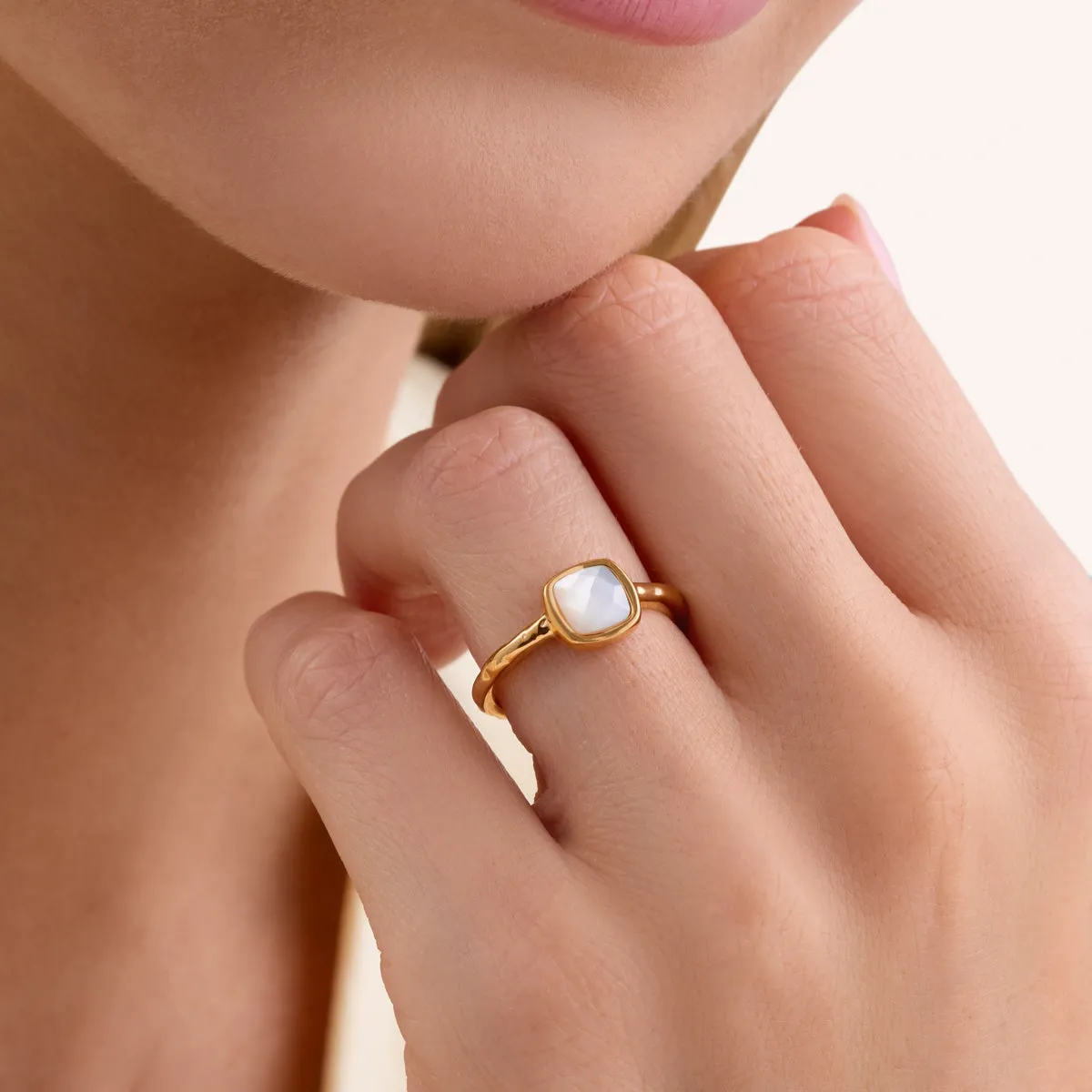 Mother of Pearl Cushion Ring (Gold) sold by Abbott Lyon product image thumbnail 2
