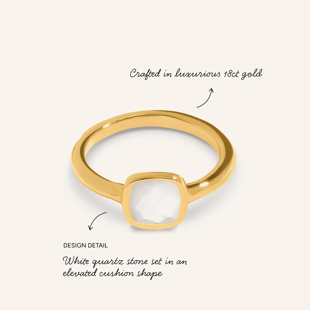 Mother of Pearl Cushion Ring (Gold) sold by Abbott Lyon product image thumbnail 3